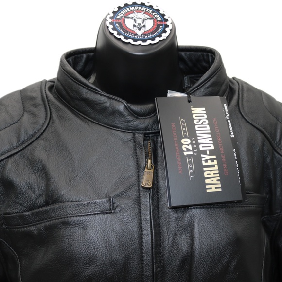 97028-23VW NWT HARLEY-DAVIDSON WOMENS LTHR JACKET NOSTALGIA TRIPLE VENT - Picture 2 of 5